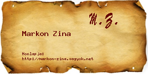 Markon Zina névjegykártya